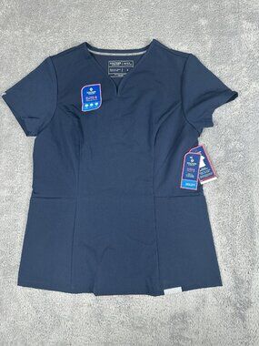 Doctors Choice Elite-R Scrub Top Women's Size Small Navy V-Neck